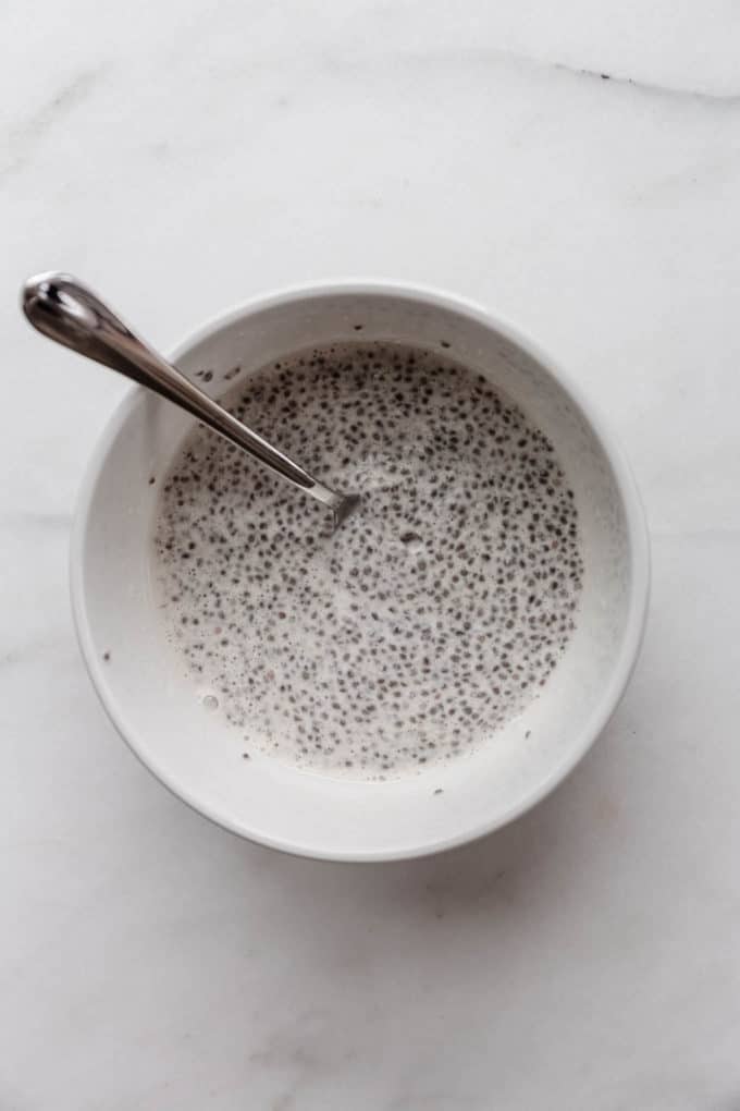 a bowl of vanilla chia pudding
