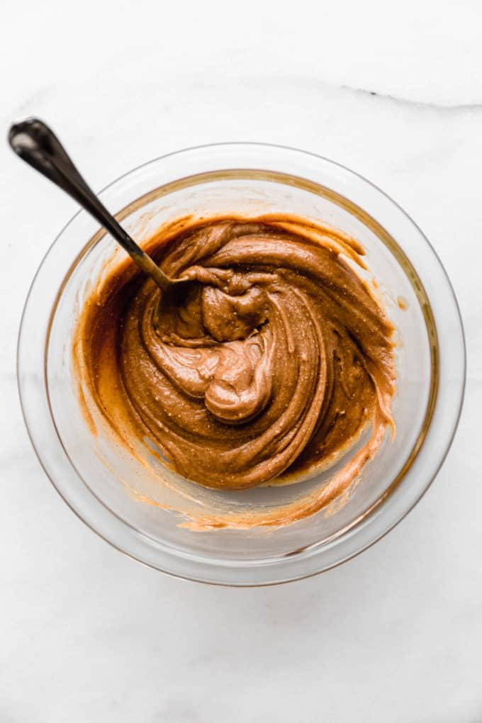 almond butter in a mixing bowl