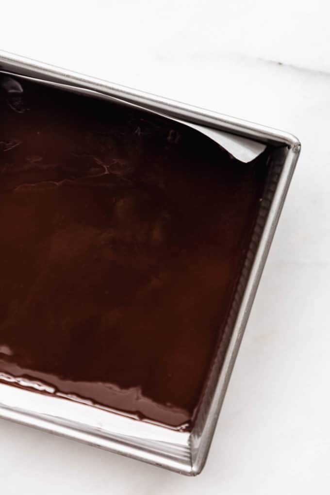 chocolate protein bars topped with melted dark chocolate