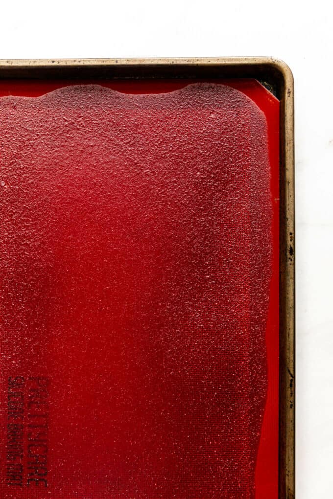 fruit leather on a baking sheet