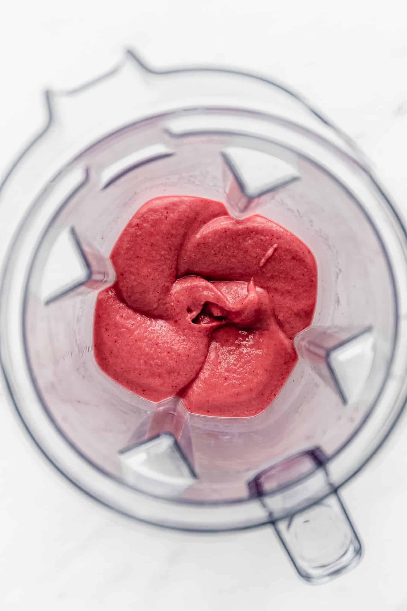 strawberry smoothie in a blender