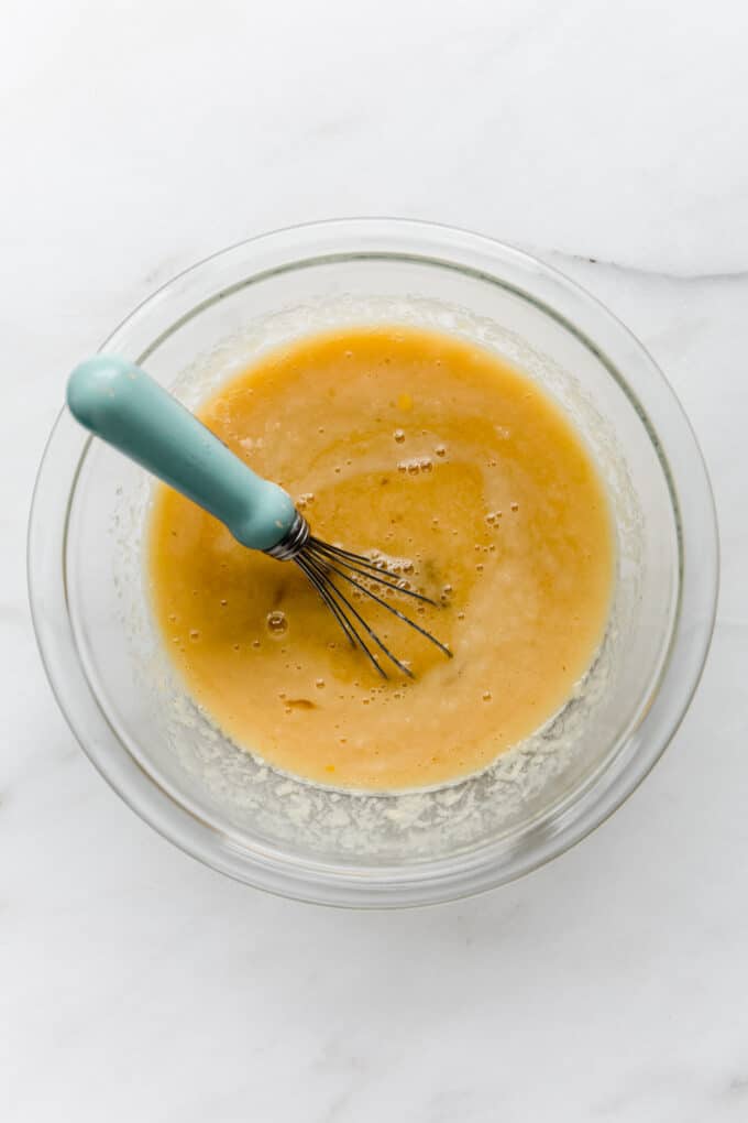 eggs whisked in a bowl
