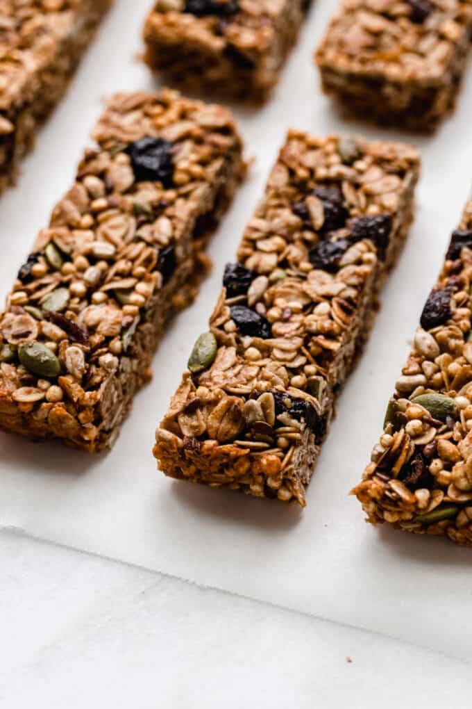 homemade granola bars with oats and puffed quinoa
