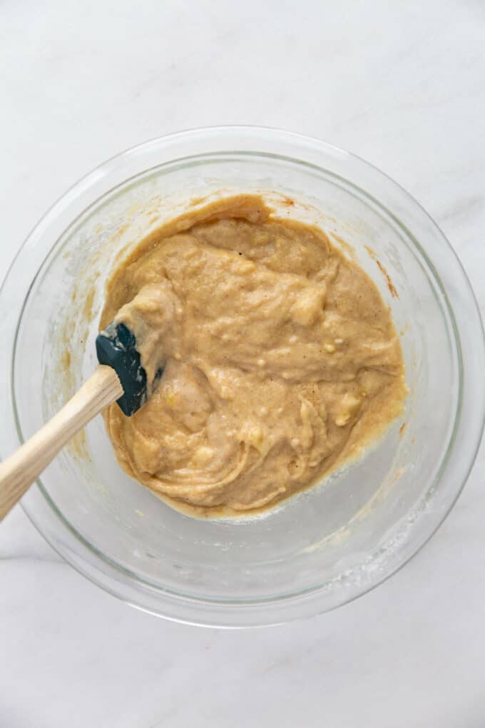 banana muffin batter in a bowl