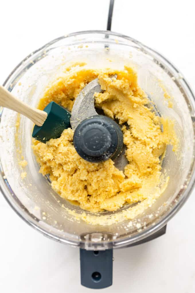 lemon bliss ball dough in a food processor