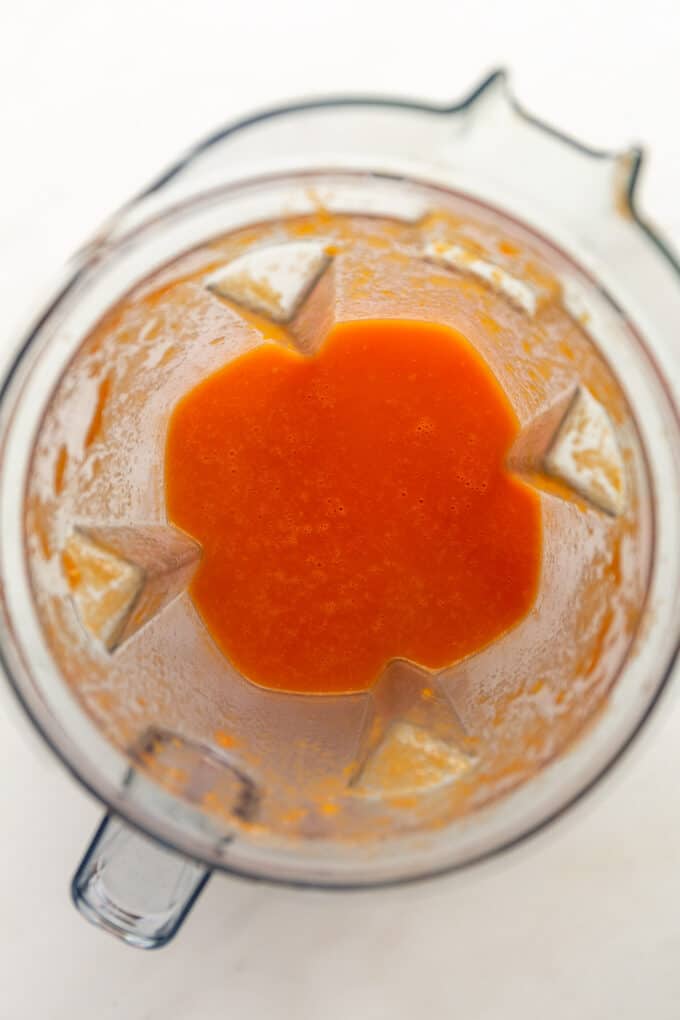 tomato soup in a blender