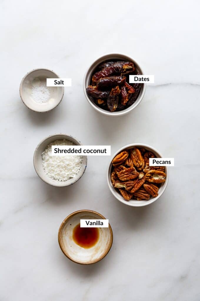 ingredients for pecan pie energy balls