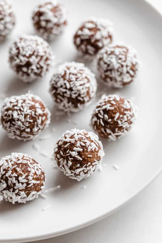 pecan pie energy balls on a plate