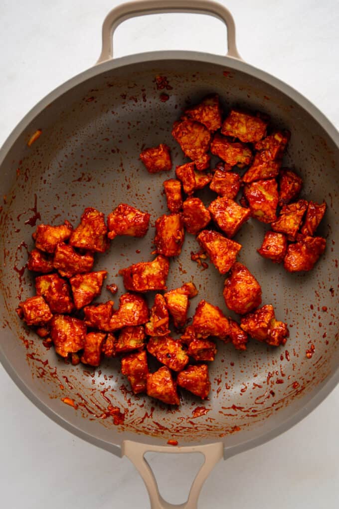 gochujang Tofu in a pan