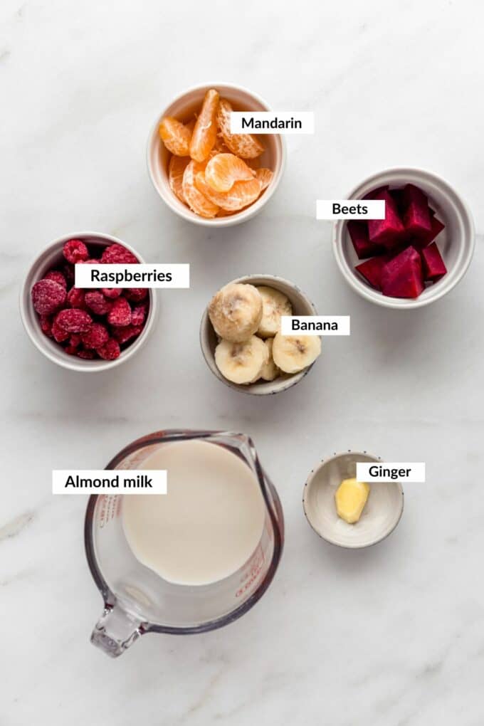 ingredients to make a beet smoothie