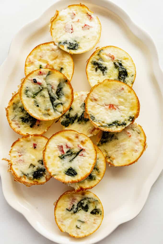 a platter of egg white bites