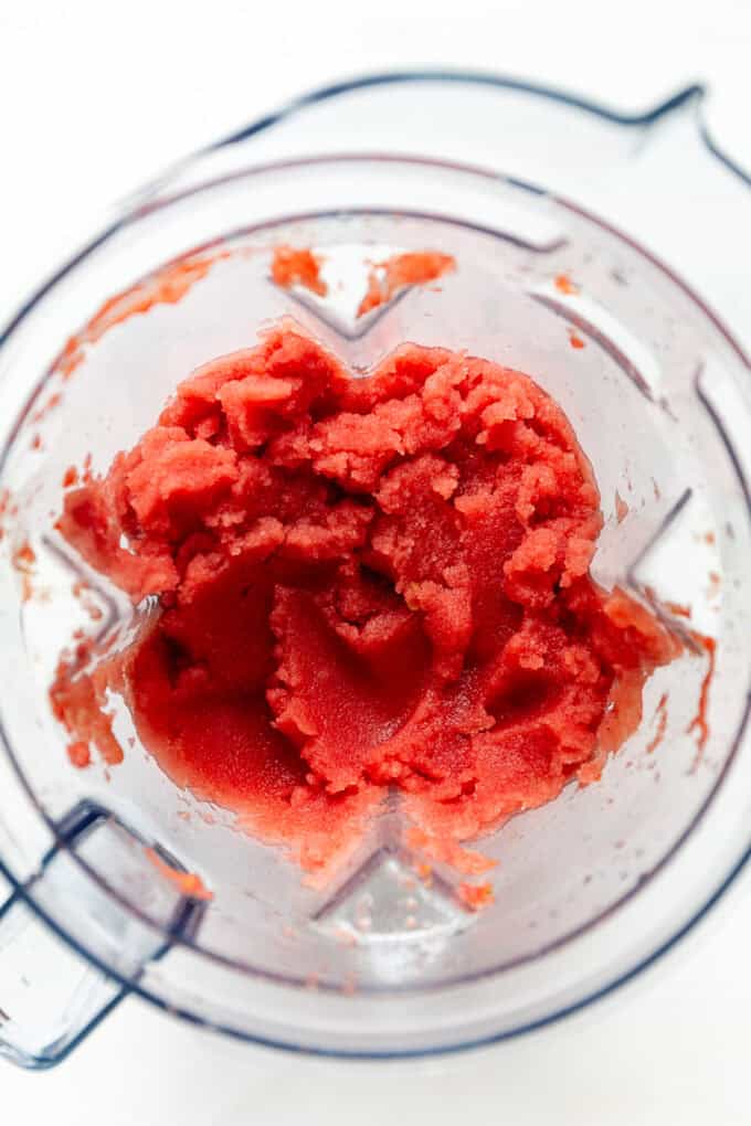 watermelon slushie in a blender