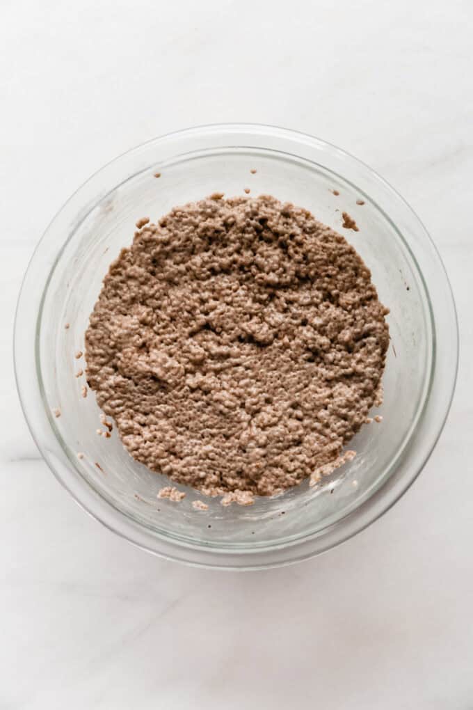 chai latte chia pudding in a bowl