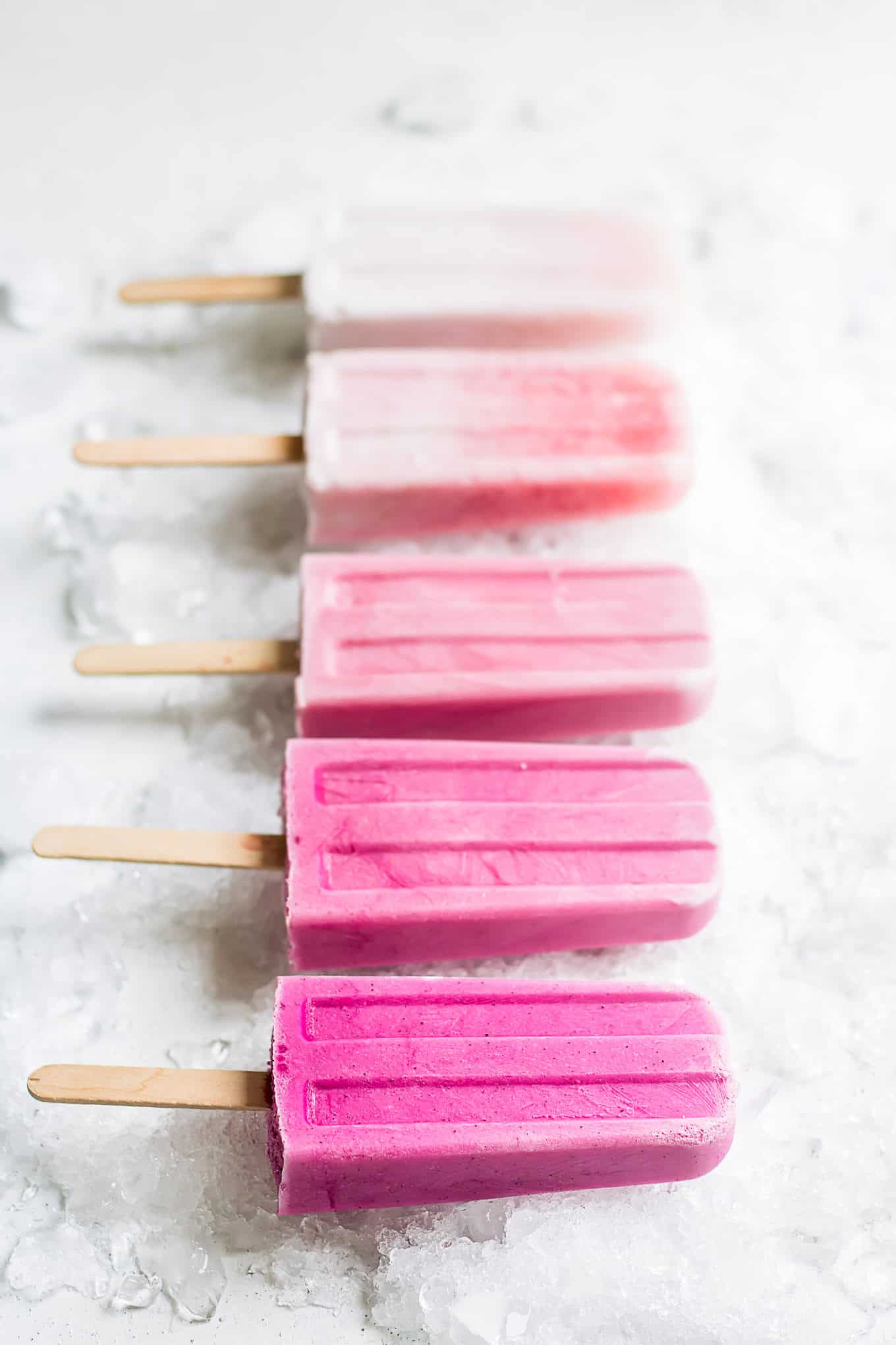 Ombre coloured popsicles.