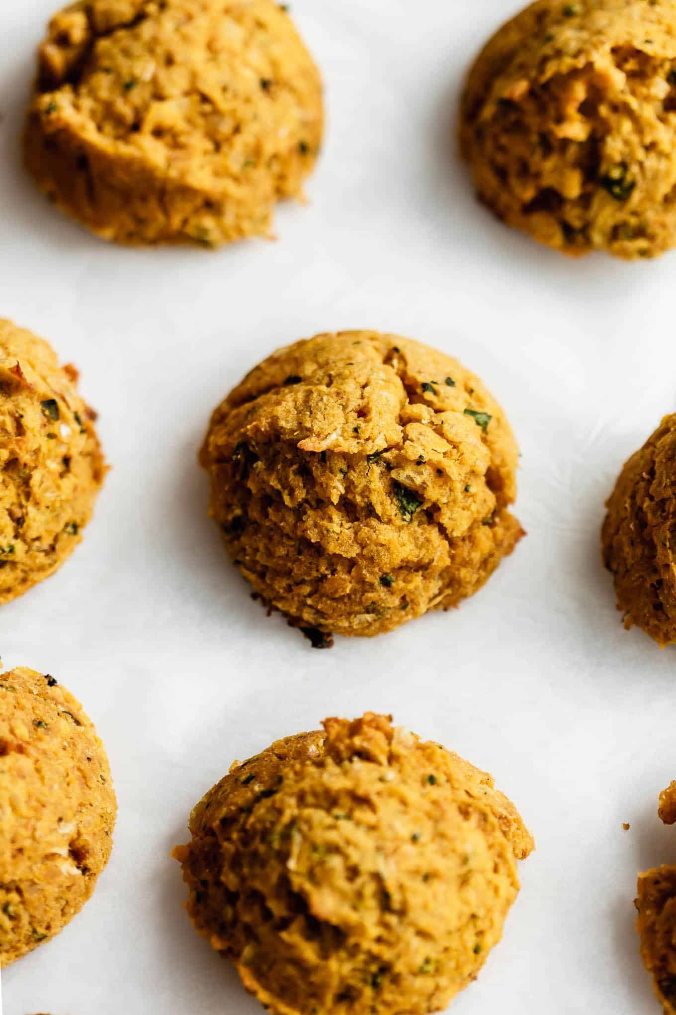 Baked sweet potato falafel.